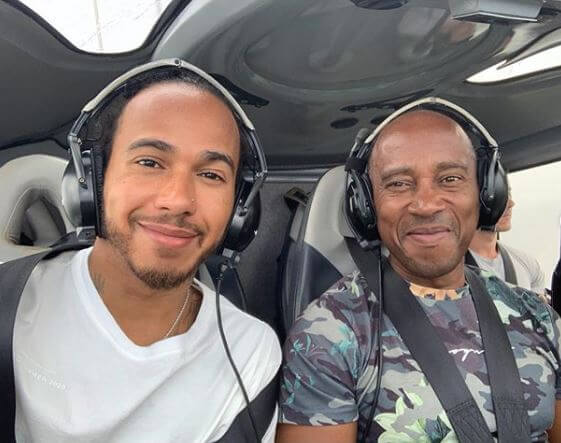 Samantha Lockhart's half-brother, Lewis Hamilton, with his dad.